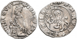 ITALY. Venezia (Venice). Giovanni Gradenigo, 1355-1356. Soldino Vecchio (Silver, 15 mm, 0.51 g, 10 h). ✠ IOҺS•GRADЄNIGO•DVX• Doge Giovanni Gradenigo k...
