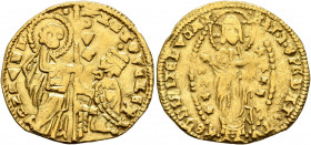ITALY. Venezia (Venice). Antonio Veniero, 1382-1400. Ducato (Gold, 21 mm, 3.40 g, 1 h), a contemporary imitation, uncertain mint. NЄTO VЄNЄR - S M VЄN...