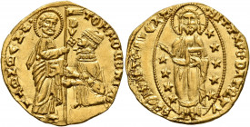 ITALY. Venezia (Venice). Tommaso Mocenigo, 1413-1423. Ducato (Gold, 20 mm, 3.35 g, 10 h). TOM MOCЄNICO - •S•M•VЄNЄTI St. Mark standing right, holding ...