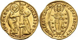 ITALY. Venezia (Venice). Pasqual Malipiero, 1457-1462. Ducato (Gold, 20 mm, 3.53 g, 7 h). PA•MARIPЄT - •S•M•VЄNЄTI St. Mark standing right, holding bo...