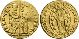 ITALY. Venezia (Venice). Nicolò da Ponte, 1578-1585. Zecchino (Gold, 20 mm, 3.48 g, 11 h). •NIC DE PON• - •S•M•VENET• St. Mark standing right, holding...