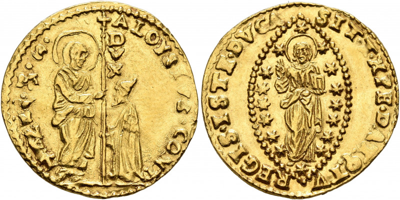 ITALY. Venezia (Venice). Alvise Contarini, 1676-1683. Zecchino (Gold, 21 mm, 3.4...