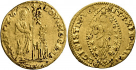 ITALY. Venezia (Venice). Alvise II Mocenigo, 1700-1709. Zecchino (Gold, 21 mm, 3.46 g, 4 h). ALOY✱MOCENI✱ - S•M•VENET St. Mark standing right, holding...