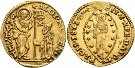 ITALY. Venezia (Venice). Alvise III Sebastiano Mocenigo, 1722-1732. Zecchino (Gold, 21 mm, 3.42 g, 10 h). ALOY•MOCEN• - S•M•VENET St. Mark standing ri...
