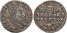 POLAND, Monarchs. Zygmunt III Wasa, 1587-1632. 3 Grosze (Silver, 20 mm, 2.41 g, 4 h), Bydgoszcz, 1597. SIG•III•D:•REX PO:D:L• Crowned bust of Zygmunt ...