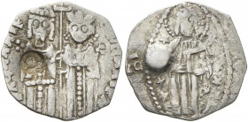 SERBIA. Stefan Uros IV Dusan, as Tsar, 1345-1355. Gros (Silver, 16 mm, 0.71 g, 7 h). StЄFA IPA ЄLЄNA IP Stefan Uroš IV standing facing on the left, ho...