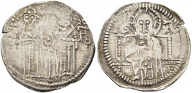 SERBIA. Stefan Uros IV Dusan, as Tsar, 1345-1355. Gros (Silver, 19 mm, 1.31 g, 12 h). CΦb ZP ('Stefan Tsar') Stefan Uroš IV standing facing on the lef...