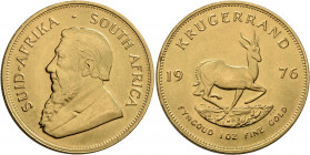 SOUTH AFRICA. Zuid-Afrikaansche Republiek (South African Republic). 1960-Present. Krugerrand (Silver, 32 mm, 34.00 g, 1 h), 1975. Friedberg 13. KM 73....