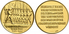 SWITZERLAND. Schweizerische Eidgenossenschaft (Swiss Confederation). 1848-present. Medal (Gold, 30 mm, 17.76 g, 12 h), on the 450th anniversary of the...