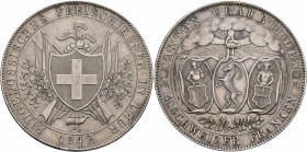 SWITZERLAND. Graubünden. Kanton. 4 Franken (Silver, 40 mm, 28.32 g, 12 h), Canton Shooting Festival, 1842. EIDGENÖSSISCHES FREISCHIESSEN IN CHUR - 184...
