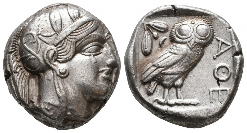 Athens Tetradrachm, head of Athena / owl
Athens , Attica. AR Tetradrachm c. 440-...