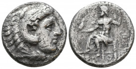 Kingdom of Macedon, Alexander III 'the Great' AR , circa 325-323 BC. Head of Herakles right, wearing lion skin headdress / Zeus Aëtophoros seated left...