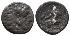 Alexander III the Great (336-323 BC). AR drachm . Miletus, 325-323 BC. Head of Heracles right, wearing lion skin headdress / ΑΛΕΞΑΝΔΡΟΥ, Zeus seated o...