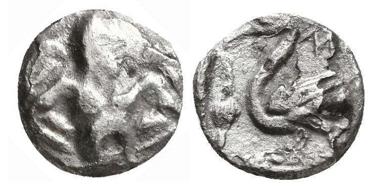 Mallos AR Obol, c. 425-385 BC
Cilicia, Mallos. AR Obol , c. 425-385 BC.
Obv. Hal...