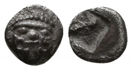 MACEDON, Neapolis. Circa 500-480 BC. AR Obol . Gorgoneion with protruding tongue / Rough quadripartite incuse square.

Condition: Very Fine

Weight: 0...