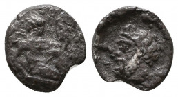 Cilicia Uncertain AR Obol. 5th century BC.

Condition: Very Fine

Weight: 0,6 gr
Diameter: 10 mm