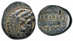 Kings of Macedon, Alexander III “the Great” (359-336). Æ . Uncertain Macedonian mint, c. 325-310. Head of Herakles r., wearing lion skin. R/ Club and ...