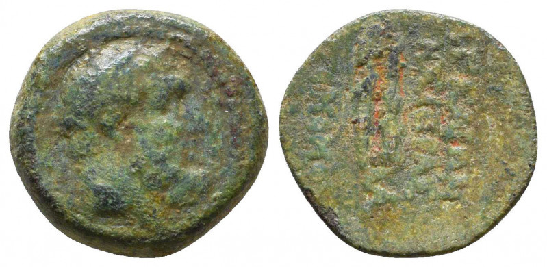 Lydia. Philadelphia circa 200 BC. Bronze Æ . Laureate head of Zeus right / Tripo...