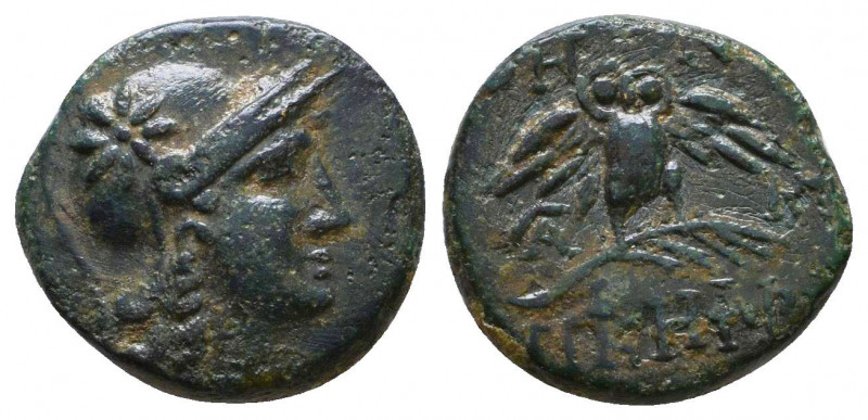 MYSIA. Pergamon. Early-mid 2nd century BC. AE. Head of Athena to right, wearing ...