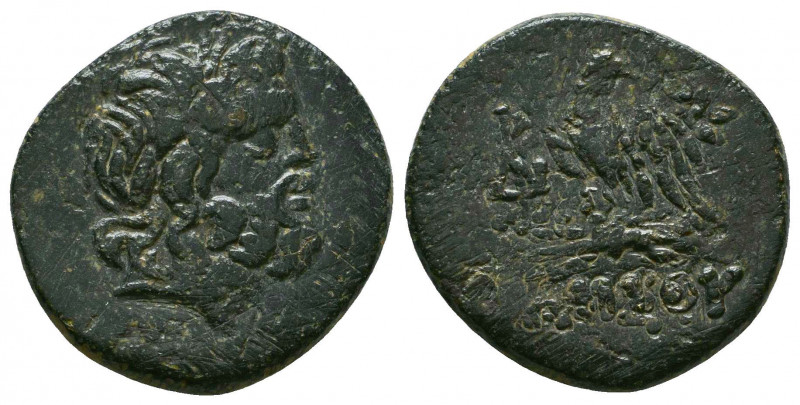 PONTUS, Amisos . Circa 85-65 BC. Æ . Laureate head of Zeus right / AMISOU, eagle...