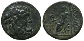 CILICIA. Anazarbus. Tarcondimotus the Pirate. Before 39 BC. AE . Choice VF. Laureate head of Zeus right / ANAZAPBEΩN, Zeus enthroned left, right leg d...