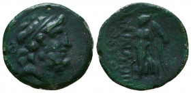 Cilicia. Elaiousa-Sebaste 100-0 BC. Bronze Æ . Diademed head of Zeus right / Nike walking left, holding wreath in right hand.

Condition: Very Fine

W...