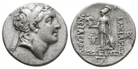 Ariarathes VI AR Drachm, c. 130-116 BC
Kings of Cappadocia. Ariarathes VI (130-116 BC). AR Drachm.
Obv. Diademed head right.
Rev. BAΣΙΛΕΩΣ APIAPAΘOY E...