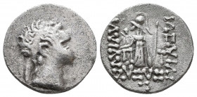 Cappadocia, Barbaric İmitation of Ariarathes IV. AR Drachm. Circa 200-163 BC.

Condition: Very Fine

Weight: 3,8 gr
Diameter: 16 mm