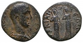 CILICIA, Selinus. Maximus. Caesar, 236-238 AD. Æ . Bare-headed and draped bust right / TΡAIAN Θ CEΛIN, twin goddesses facing, each holding grain-ears....
