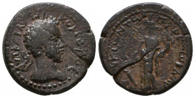 Commodus of Laertes, Cilicia. AD 117-138. ΑΥ ΚΑΙ ΤΡ [ΑΔΡΙΑΝΟΣ], laureate head right / ΛΑΕΡΤΕΙΤWΝ, Tyche, standing left, holding rudder and cornucopiae...