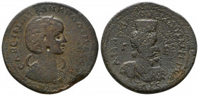 CILICIA. Anazarbus. Tranquillina (Augusta, 241-244). Ae Hexassarion. Dated CY. Obv: CABЄINIA TPANKVΛΛЄINA AVΓO. Draped bust of Tranquillina right, wea...