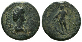 CILICIA. Flaviopolis. Diva Faustina I (Died 140/1). Ae. Dated CY 94 (166/7). Obv: ΦΑΥСΤЄΙΝΑ CЄBACTH. Draped bust right. Rev: ΦΛΑOΥΙΟΠOΛЄΙΤΩΝ ЄΤOVC ЧΔ....