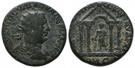 CILICIA, Anemurium. Valerian I. AD 253-260. Æ. Dated RY 3 (AD 255/6). Laureate, draped, and cuirassed bust right / Tyche, holding rudder and cornucopi...