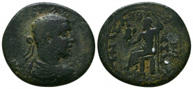 CILICIA, Anazarbus. Severus Alexander. 222-235 AD. Æ. Dated CY 248 (229/30 AD). Laureate, draped and cuirassed bust right / Zeus Olybris seated left, ...