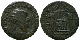 Phrygia, Kibyra, Traianus Decius 249-251 AD, AE
Radiate, draped and cuirassed bust of Traianus Decius right
Basket of Kibyra within distyle temple.
Re...