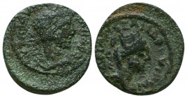 Cilicia, Anazarbus. Caracalla AE. Laureate head of Caracalla right, Tyche bust left. 198-217 AD.
Reference:
Condition: Very Fine

Weight: 5,7 gr
Diame...