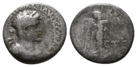 Hadrian (117-138). Cappadocia, Caesarea-Eusebia. AR Hemidrachm, year 4 (120/1). Laureate, draped and cuirassed bust r. R/ Victory advancing r., holdin...