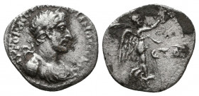 Hadrian (117-138). Cappadocia, Caesarea-Eusebia. AR Hemidrachm, year 4 (120/1). Laureate, draped and cuirassed bust r. R/ Victory advancing r., holdin...