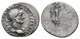 Hadrian (117-138). Cappadocia, Caesarea-Eusebia. AR Hemidrachm, year 4 (120/1). Laureate, draped and cuirassed bust r. R/ Victory advancing r., holdin...