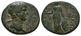 Cappadocia. Tyana. Hadrian AD 117-138. Dated RY 21=AD 136/7 Bronze AE . Laureate head right / Athena standing left, holding Victory in right hand, lef...