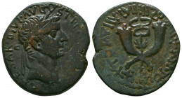 COMMAGENE. Tiberius (14-37). Ae (Dupondius). Commagene.
Obv: TI CAESAR DIVI AVGVSTI F AVGVSTVS.
Laureate head right.
Rev: PONT MAXIM COS III IMP VII T...