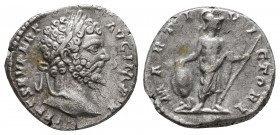 Septimius Severus AD 193-211. Laodicea ad Mare
Denarius AR
L SEPT SEV AVG IMP XI PART MAX, laureate head right / MARTI VICTORI, Mars standing right, h...