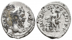 Septimius Severus AD 193-211. Struck AD 208. Rome Denarius AR. SEVERVS PIVS AVG, laureate head right / P M TR P XVI COS III P P, Genius standing left,...