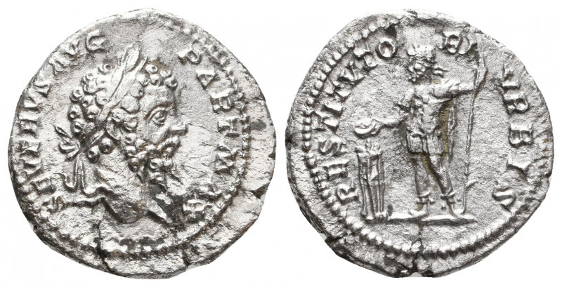 Septimius Severus. AD 193-211. AR Denarius. Rome mint. Struck AD 201. Laureate h...