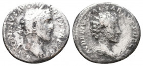 Antoninus Pius and Marcus Aurelius 140 BC. Rome
Denar AR
ANTONINVS AVG PIVS P P TR P COS III, bare head of Pius right / AVRELIVS CAESAR AVG PII COS, b...