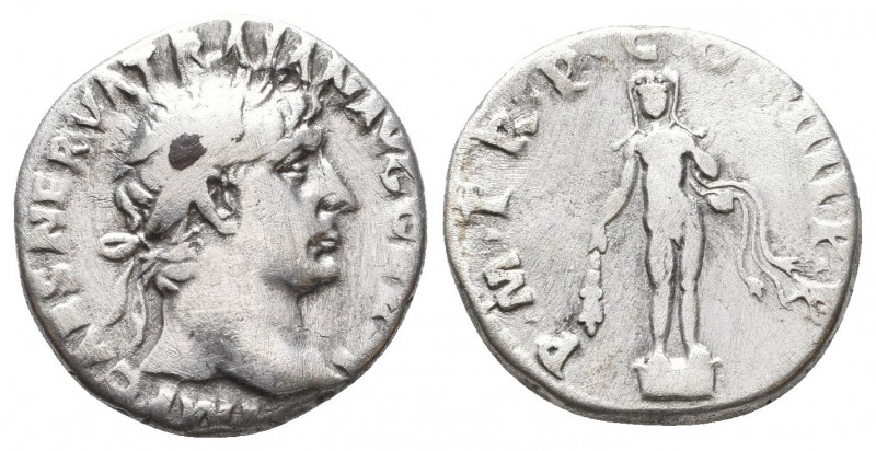 TRAJAN. 98-117 AD. AR Denarius . 
Reference:
Condition: Very Fine

Weight: 3 gr
...