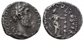 Commodus AR Denarius. Rome, AD 185. M COMM ANT P FEL AVG BRIT, laureate head right / P M TR P XI IMP VII COS V P P, Concordia standing facing, holding...
