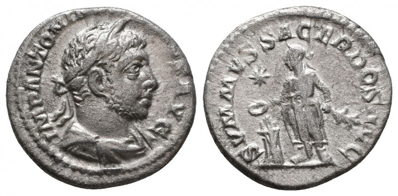 ELAGABALUS, A.D. 218-222. AR Denarius, Rome Mint.
RIC-146. Laureate (with horn) ...