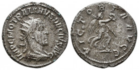 Trajan Decius. AD 249-251. AR Antoninianus. Rome mint, 5th officina. 2nd-3rd emissions, AD 249-250. Radiate, draped, and cuirassed bust right, seen fr...