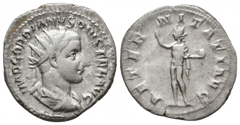 Gordian III. AD 238-244. AR Antoninianus . Rome mint, 4th officina. 7th emission...
